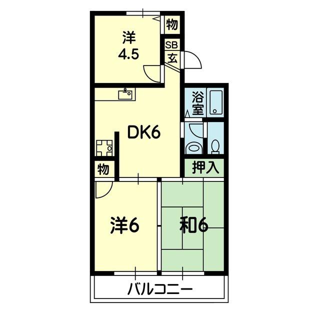 セジュールいずみ(3DK/2階)の間取り写真