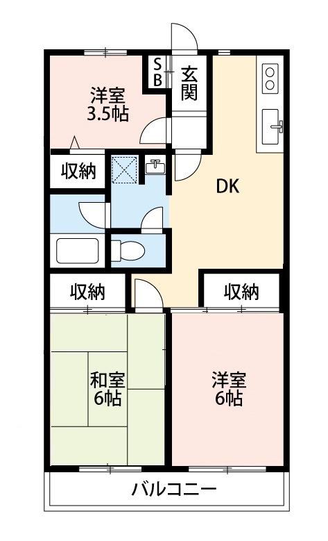 ハイツ瑞光(3DK/3階)の間取り写真