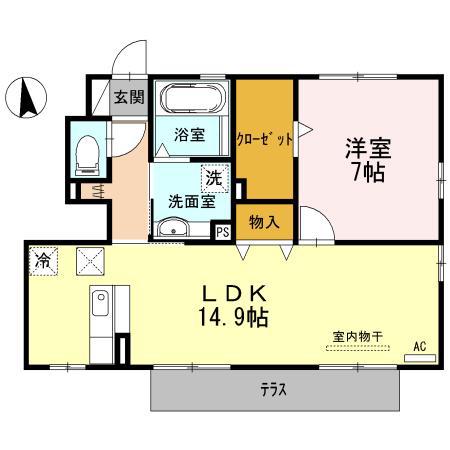 クアトロポルテ(1LDK/1階)の間取り写真