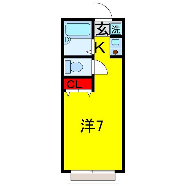 誠和ハイツ(ワンルーム/2階)の間取り写真