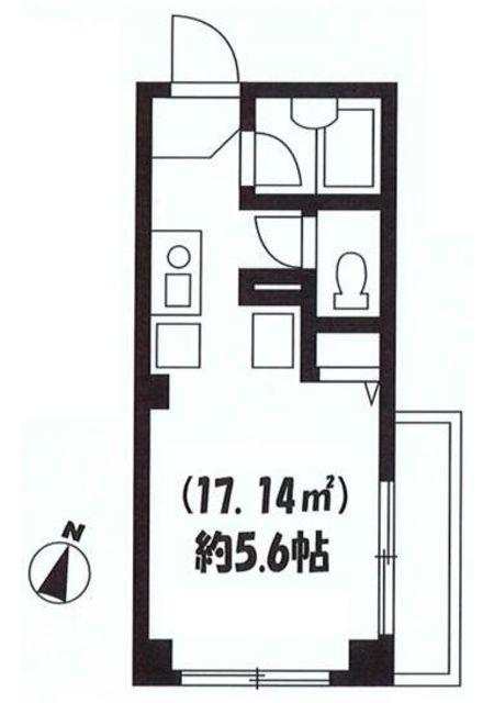 マンション東(1K/2階)の間取り写真