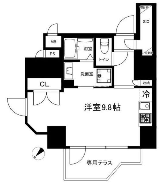 CREAL PREMIER恵比寿(ワンルーム/1階)の間取り写真
