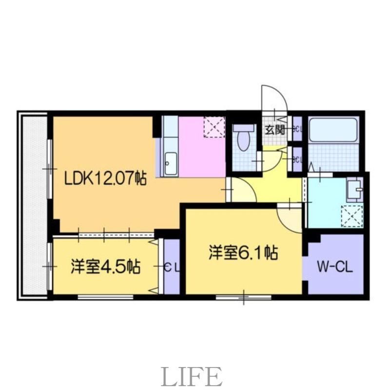 ヴォヤージュ菊水(2LDK/1階)の間取り写真