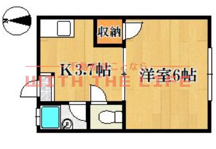 トレンディ御井(1K/2階)の間取り写真