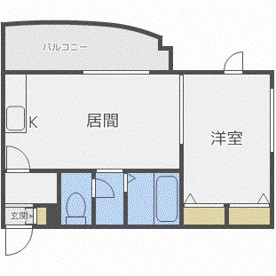 NSビル(1LDK/3階)の間取り写真