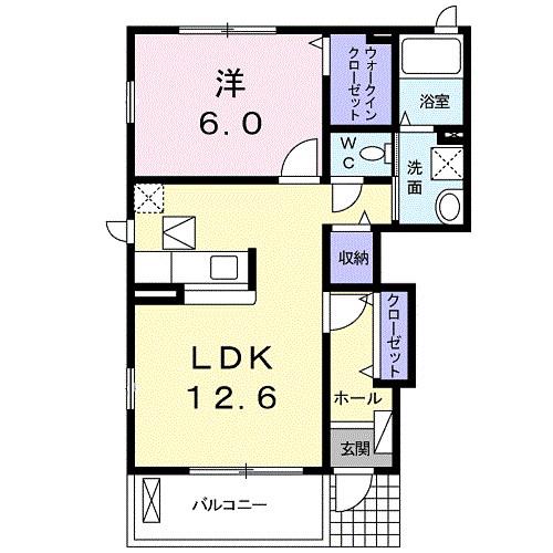 SA・KU・RA(1LDK/1階)の間取り写真
