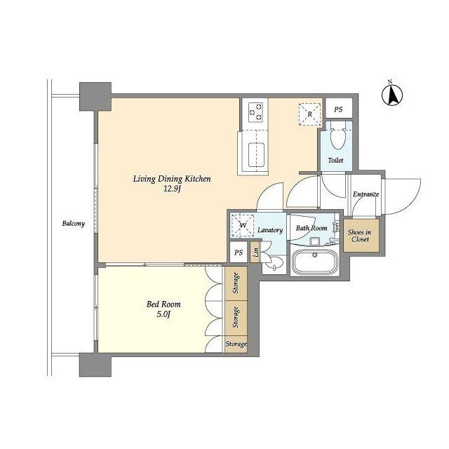 ORSUS梅島(1LDK/5階)の間取り写真
