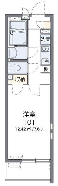 クレイノMIRAI(1K/2階)の間取り写真