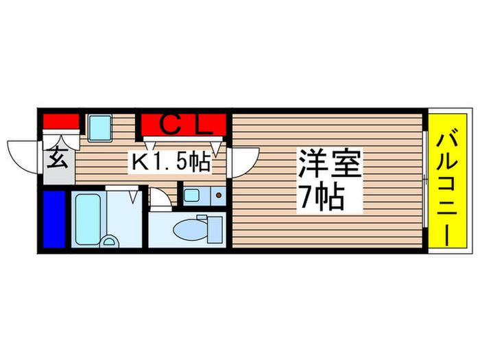 いわきビル(1K/4階)の間取り写真