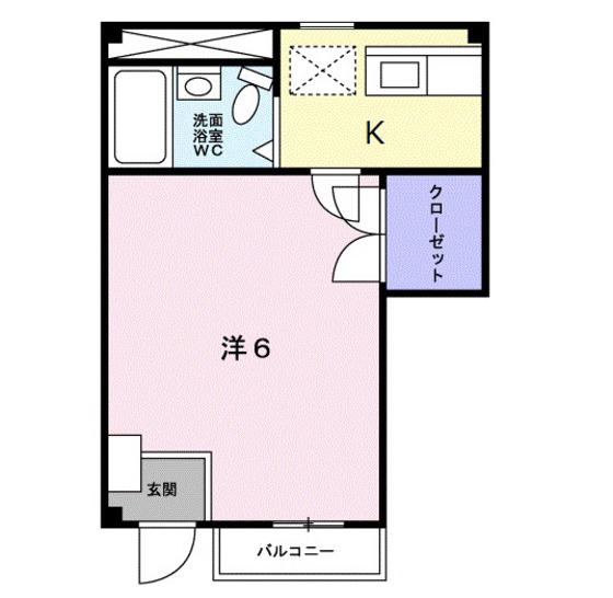 アーバンヒルズ河田(1K/1階)の間取り写真