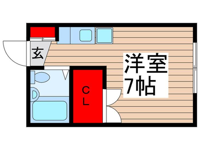 コーポ嵐川(ワンルーム/1階)の間取り写真