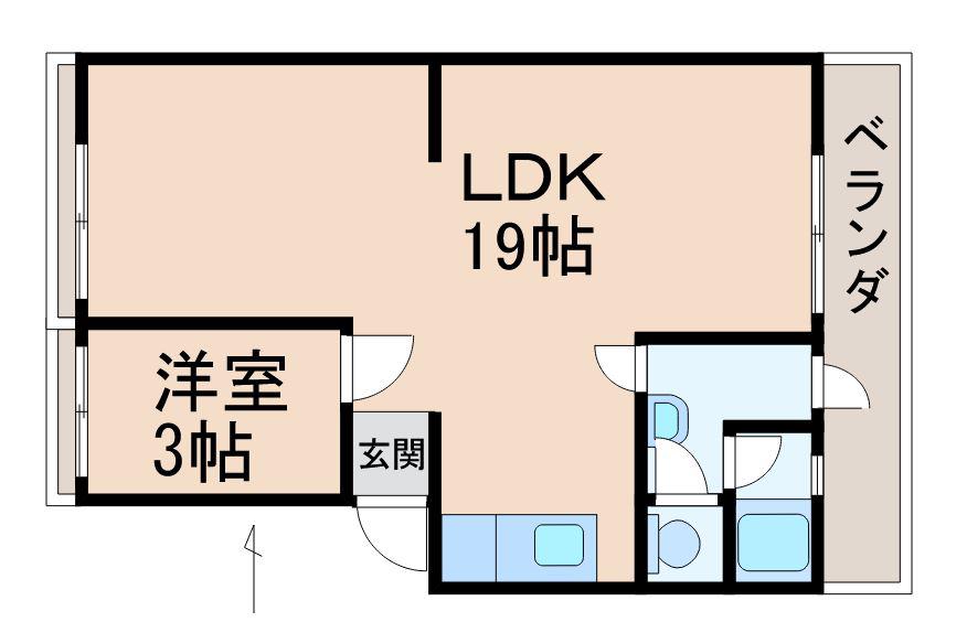 ハイツ緑ヶ丘(1LDK/2階)の間取り写真