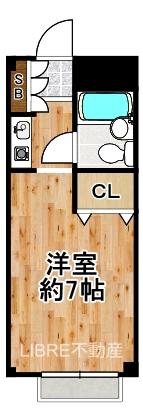 ビィヴレシティ1(ワンルーム/3階)の間取り写真