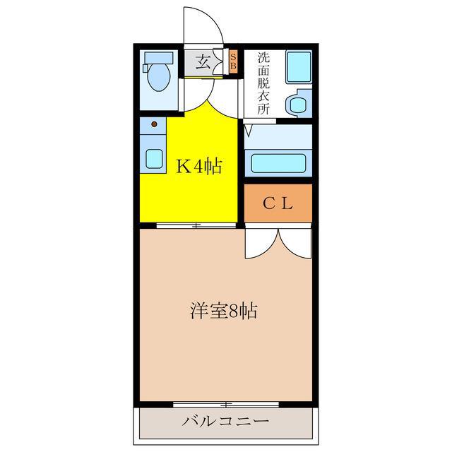 常盤グリーンハイツ(1K/2階)の間取り写真