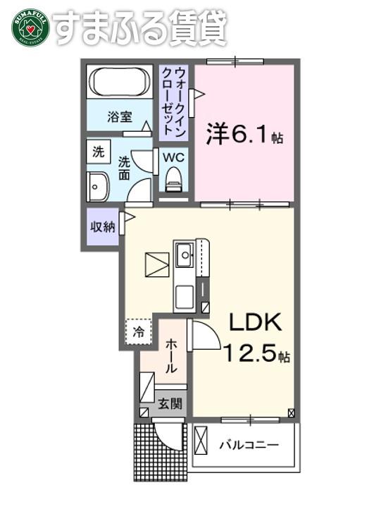 グリーンハイムゼロ5(1LDK/1階)の間取り写真