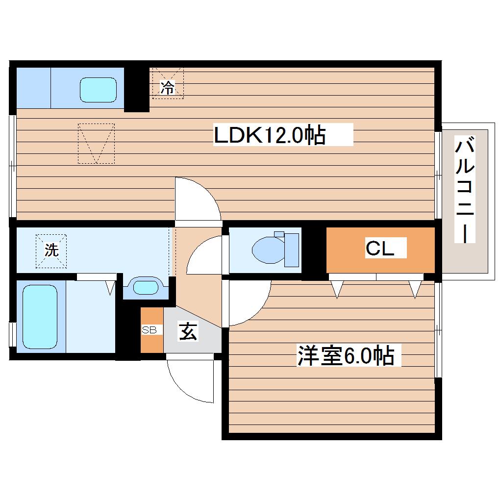 夢参番館(1LDK/1階)の間取り写真