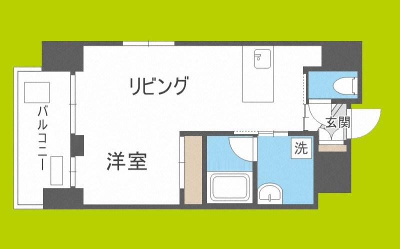 ノルデンハイム同心(1LDK/9階)の間取り写真