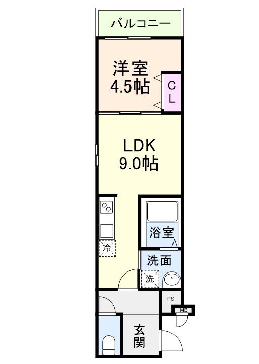 フジパレス西宮西福町II番館(1LDK/1階)の間取り写真