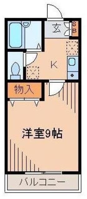 エクセルシオール芝山(1K/2階)の間取り写真