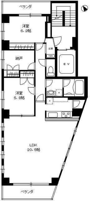 アリス南麻布(2SLDK/3階)の間取り写真