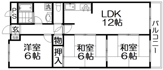 HIKO壱番館(3LDK/2階)の間取り写真