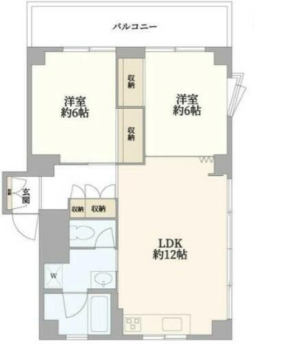 メトロハイツ(2LDK/2階)の間取り写真