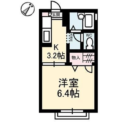 メゾン亜里奈II(1K/2階)の間取り写真