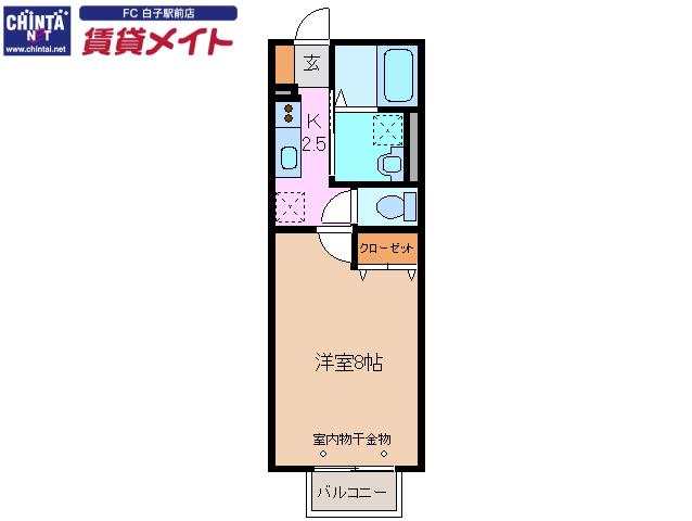 SOLANA(1K/2階)の間取り写真