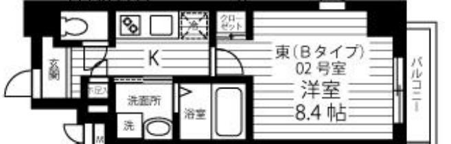 エルズステューディオ岡本(1K/5階)の間取り写真