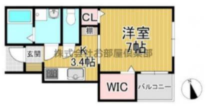 AT.サウスA棟(1K/1階)の間取り写真