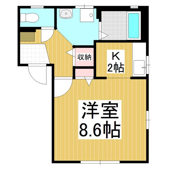 フェアハウスあずさA棟(1K/1階)の間取り写真