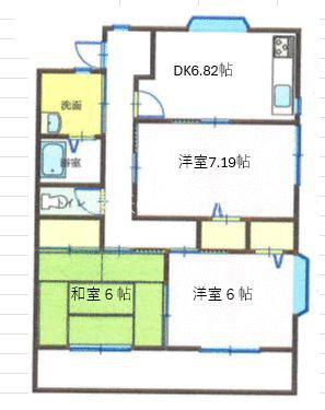 コーポ蘭LX(3DK/2階)の間取り写真