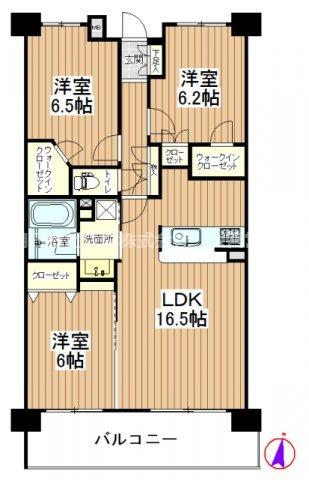 プレミスト大宮 氷川参道(3LDK/2階)の間取り写真