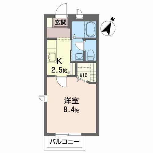 コートヒルズ(1K/2階)の間取り写真