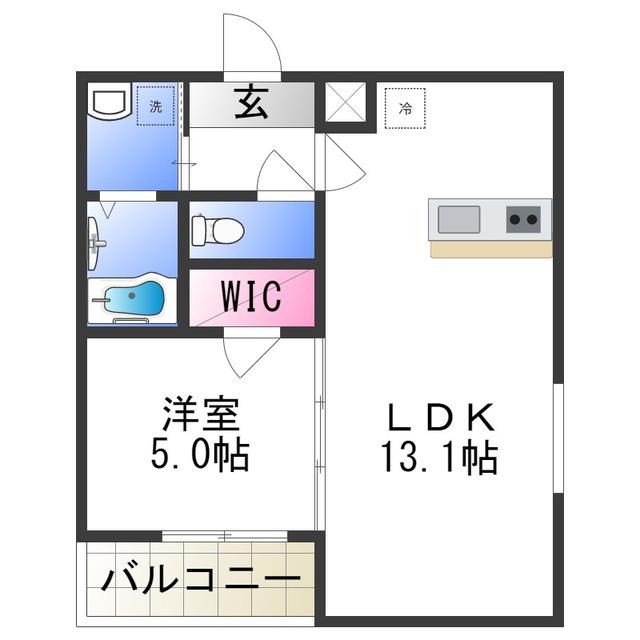 フジパレス草尾II(1LDK/3階)の間取り写真