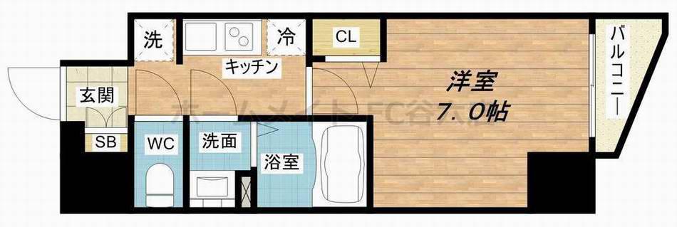 プレサンス梅田II(1K/11階)の間取り写真