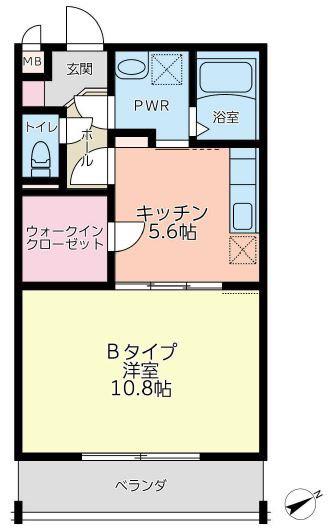 コンフォール(1DK/1階)の間取り写真
