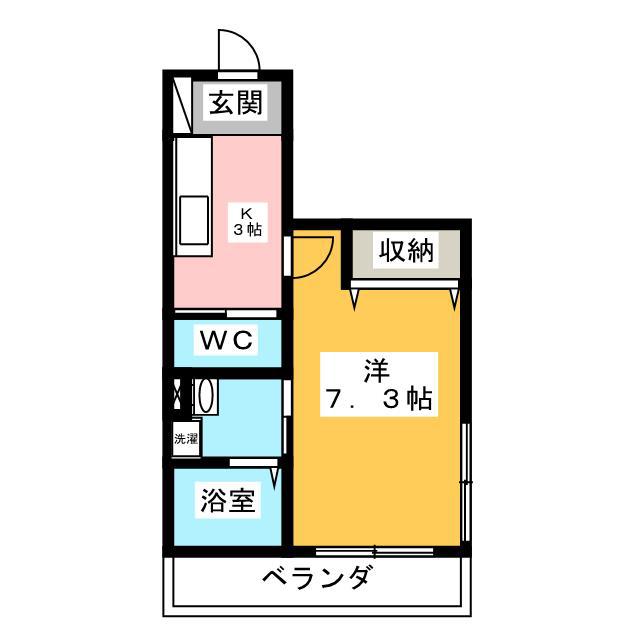 CREST HILLS(1K/3階)の間取り写真