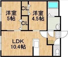 LAVENDER TERRACE(2LDK/3階)の間取り写真