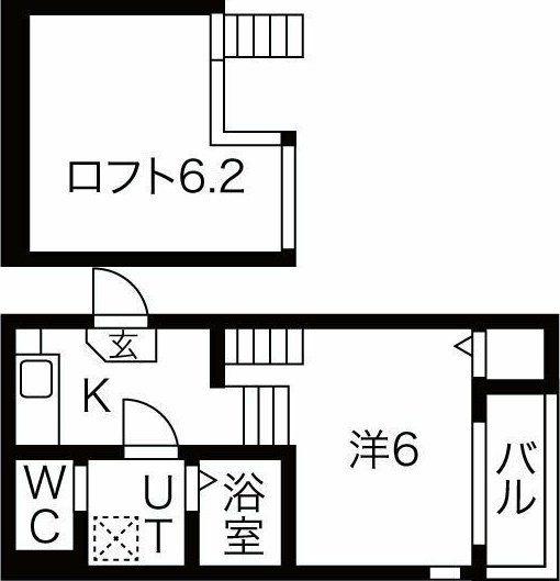 ハーモニーテラス西中田V(1K/1階)の間取り写真