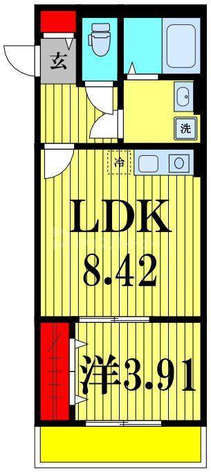 メグリオ新松戸IV(1LDK/1階)の間取り写真