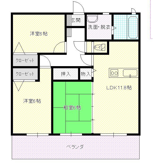 サンプレイン(3LDK/2階)の間取り写真