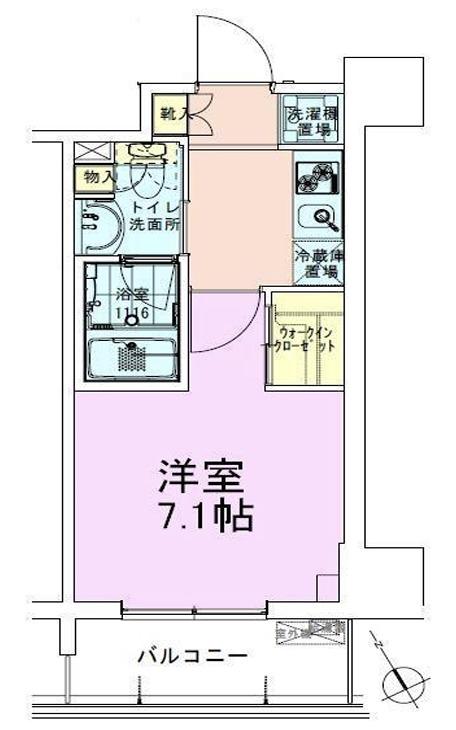 門前仲町レジデンス参番館(1K/6階)の間取り写真