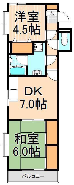 パークヒル西新井(2DK/1階)の間取り写真