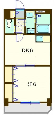 レストドゥー綱島(1DK/4階)の間取り写真