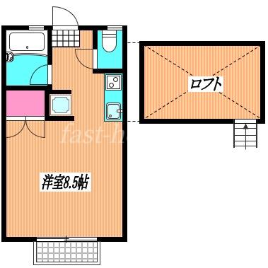 サンパレス中町(ワンルーム/2階)の間取り写真