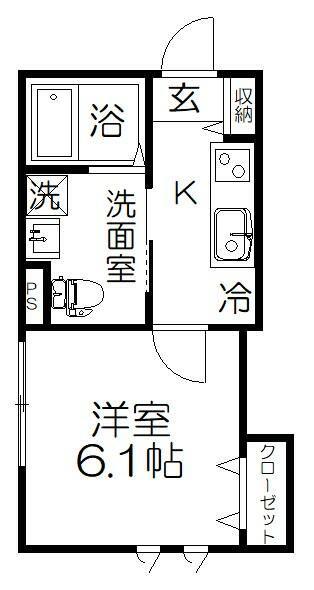 CASA.KELLY(1K/1階)の間取り写真