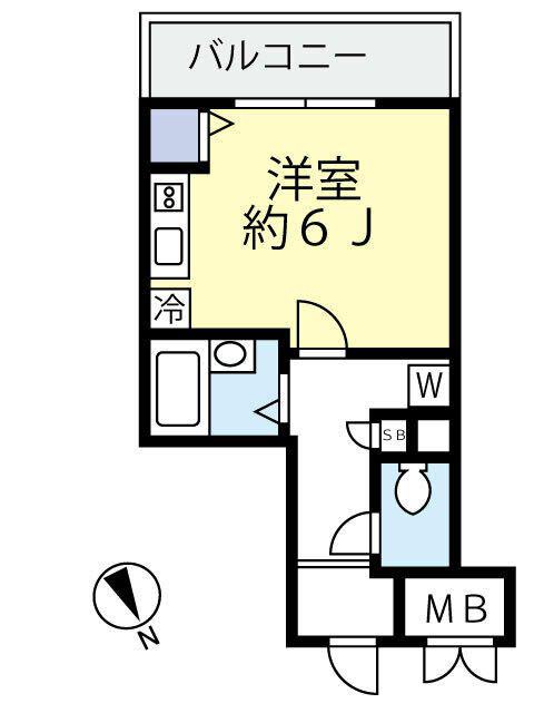 グランヴァン横濱ビアンコーヴォ(ワンルーム/4階)の間取り写真