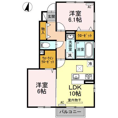 VERT(2LDK/1階)の間取り写真