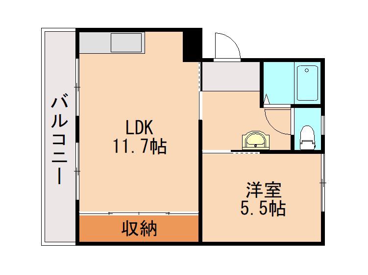 ヒルズ泉ヶ浦(1LDK/3階)の間取り写真